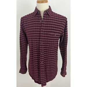 Territory Ahead Men's M Southwest Shirt Cotton Button Front Red Velvet Stripe